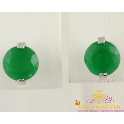 Серебряные серьги изумруд (синтетический) 2333из